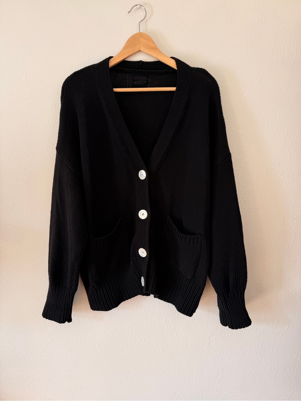 Babaa No. 16 Cardigan in Black Cotton